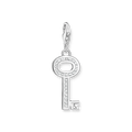Colgante Charm llave piedras blancas