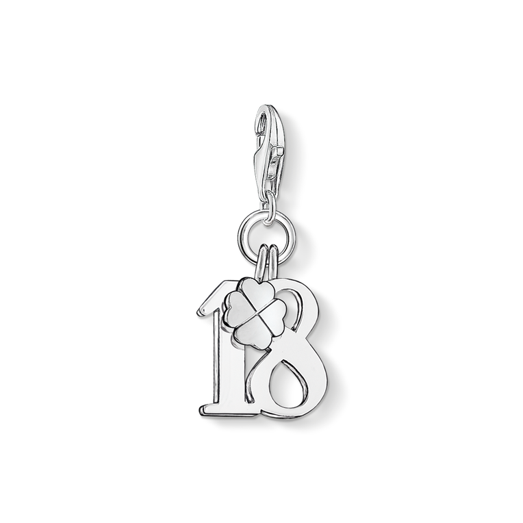 Charm pendant lucky number 18
