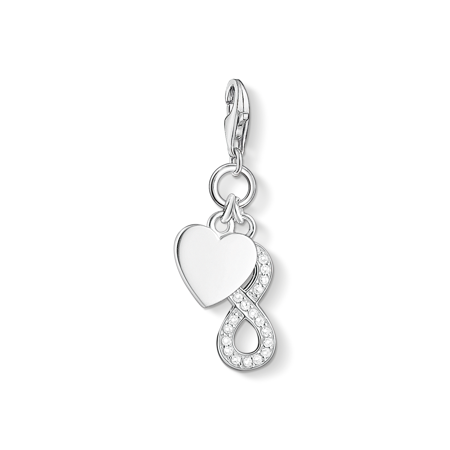 Charm pendant heart with infinity