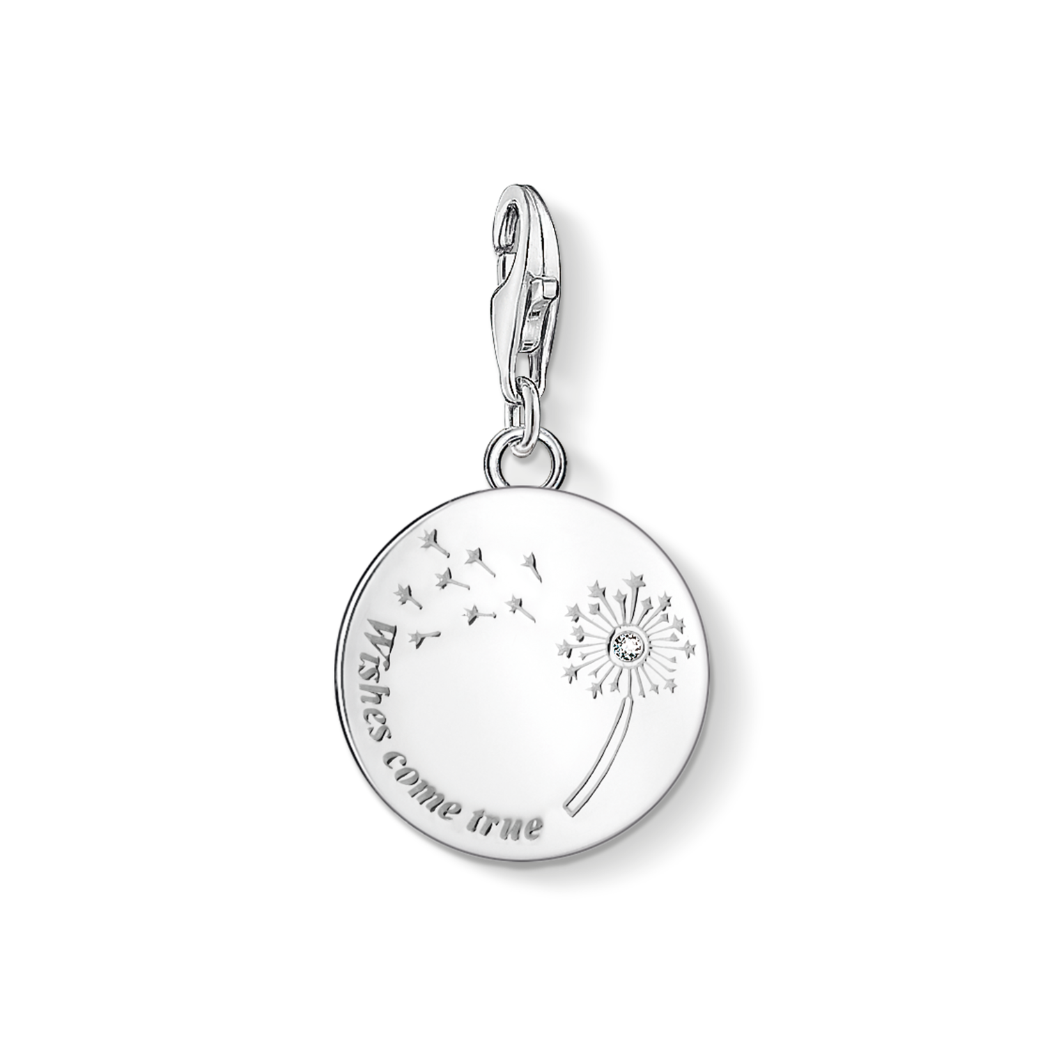 Charm pendant dandelion WISHES COME TRUE