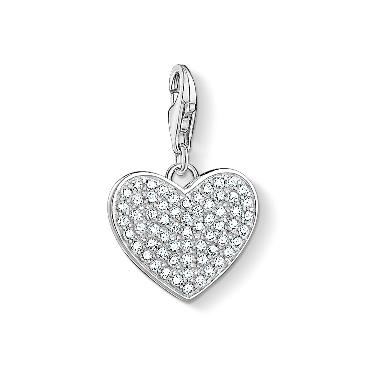 Charm pendant heart pavé