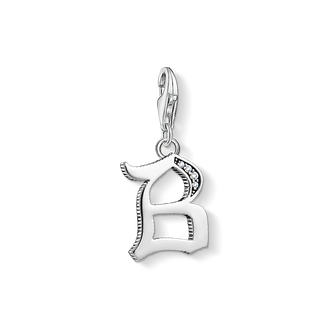 Charm pendant letter B silver