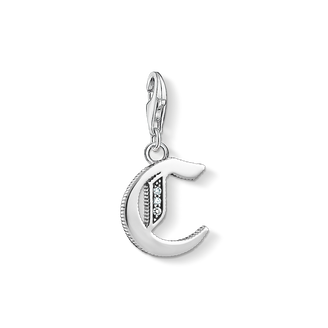 Charm pendant letter C silver