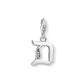 Charm pendant letter D silver