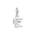 Charm pendant letter E silver