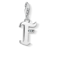 Charm pendant letter F silver
