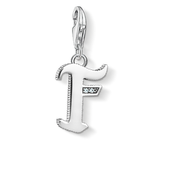 Charm pendant letter F silver
