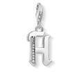 Charm pendant letter H silver