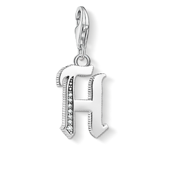 Charm pendant letter H silver