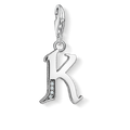 Charm pendant letter K silver