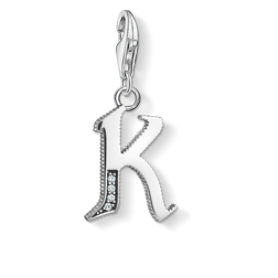 Charm pendant letter K silver