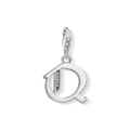 Charm pendant letter Q silver