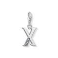 Charm pendant letter X silver