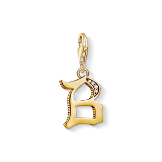 Charm pendant letter B gold