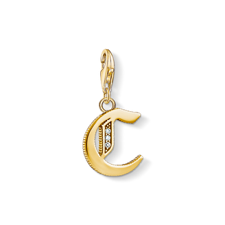 Charm pendant letter C gold