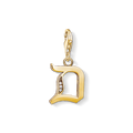Charm pendant letter D gold