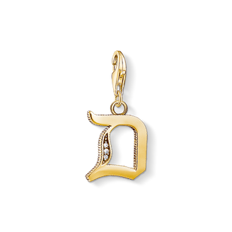 Charm pendant letter D gold