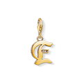 Charm pendant letter E gold