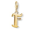 Charm pendant letter F gold
