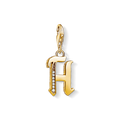 Charm pendant letter H gold