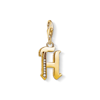Charm pendant letter H gold