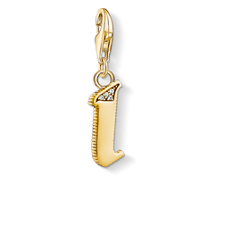 Charm pendant letter I gold