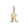 Charm pendant letter K gold