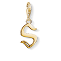 Charm pendant letter S gold
