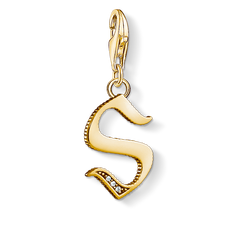 Charm pendant letter S gold