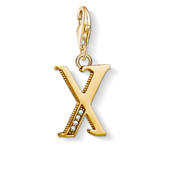 Charm pendant letter X gold