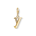 Charm pendant letter Y gold