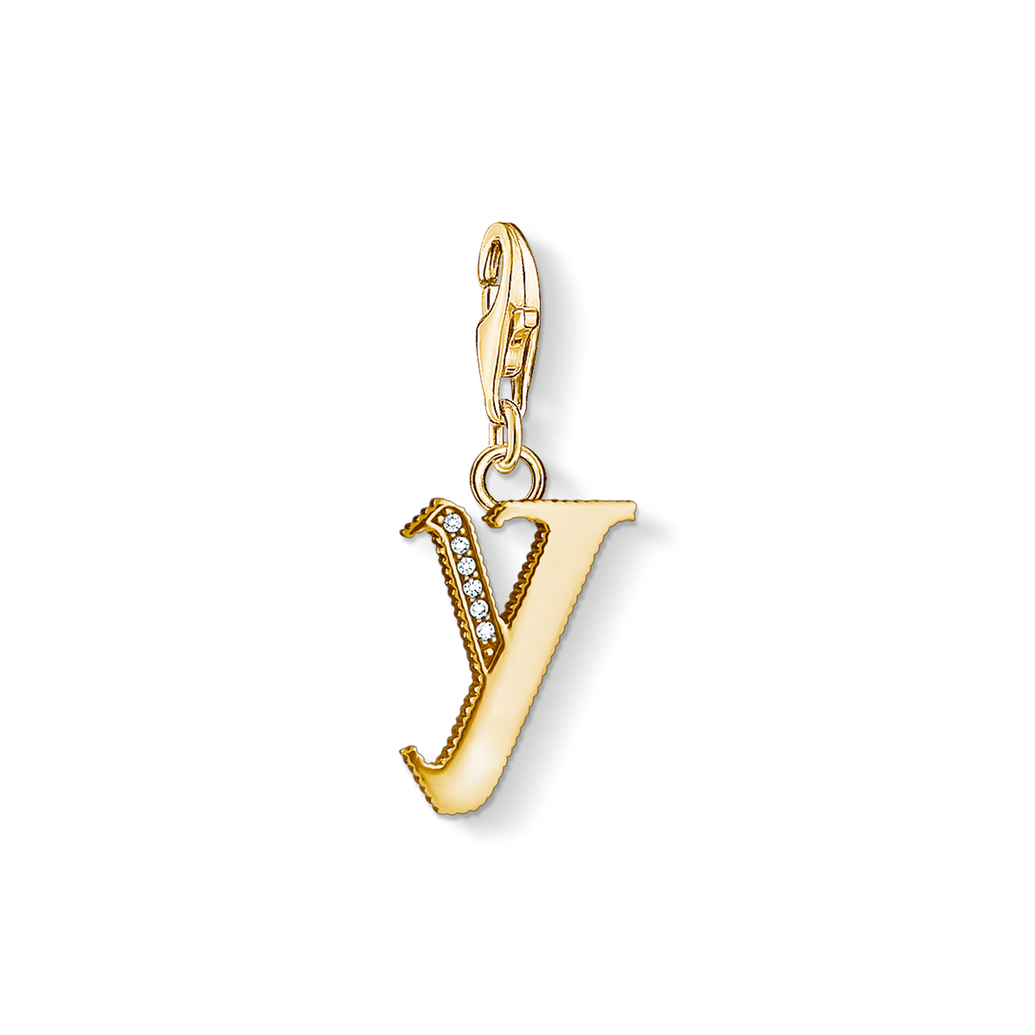 Charm pendant letter Y gold