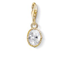 Charm pendant white stone