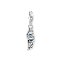 Colgante Charm pluma de fénix con piedras azules