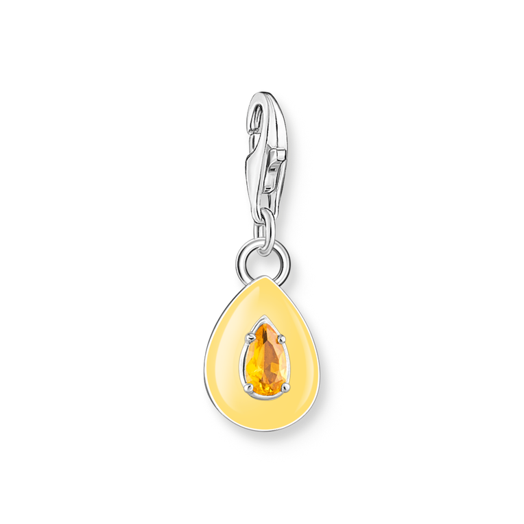 Colgante Charm piedra naranja925 Sterling silver, cold enamel/ glass-ceramic stoneorange