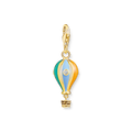 Colgante Charm globo aerost�tico925 Sterling silver, gold plated yellow gold/ cold enamel/ zirconiamulticoloured