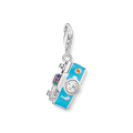 Colgante Charm C�mara retro925 Sterling silver, blackened/ glass-ceramic stone/ cold enamel/ synthetic corundum/ zirconiamulticoloured