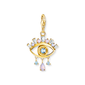 Colgante Charm ojo925 Sterling silver, gold plated yellow gold/ glass-ceramic stone/ zirconiamulticoloured