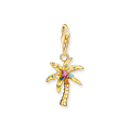 Colgante Charm palmera925 Sterling silver, gold plated yellow gold/ glass-ceramic stone/ synthetic corundum/ zirconiamulticoloured