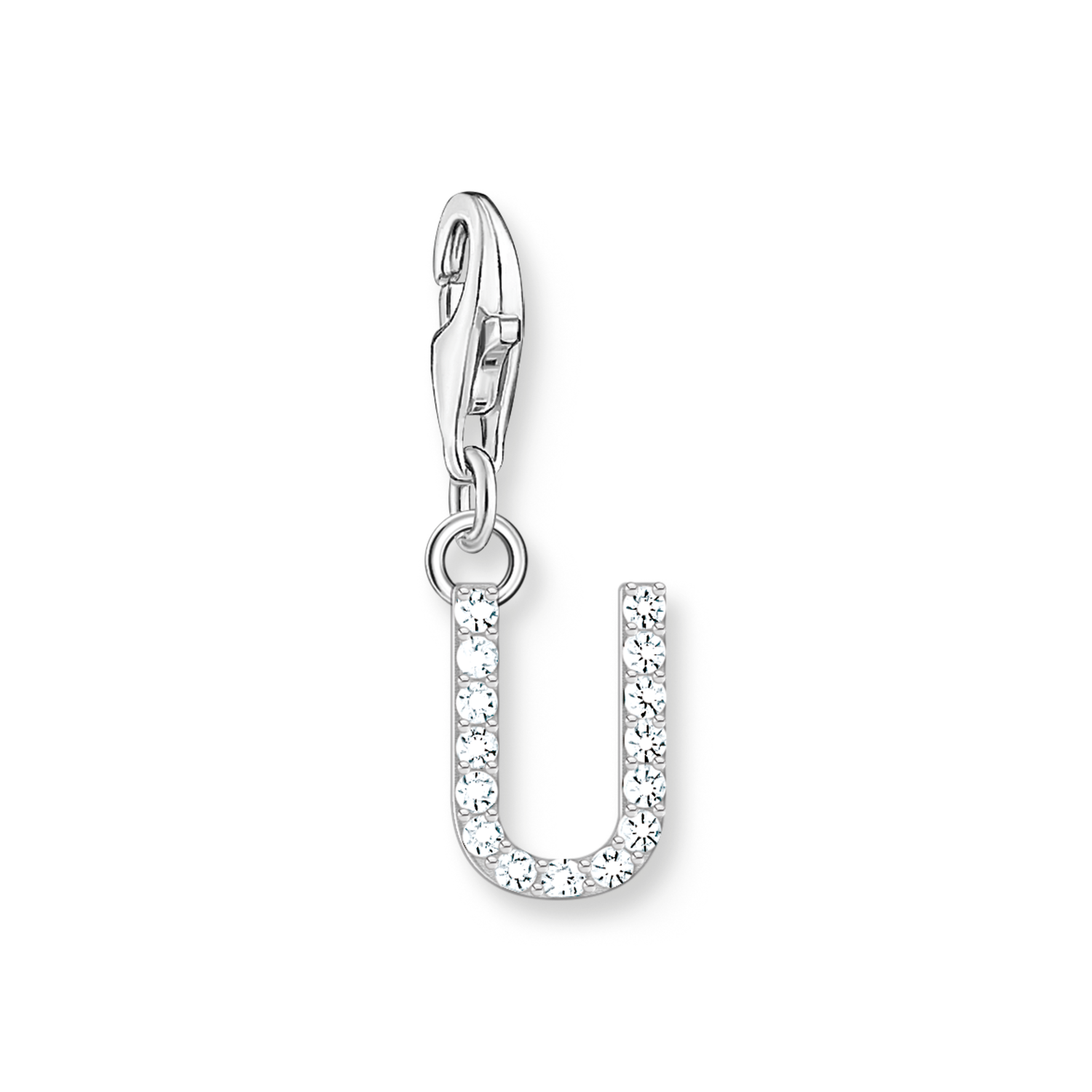 Colgante Charm letra U plata