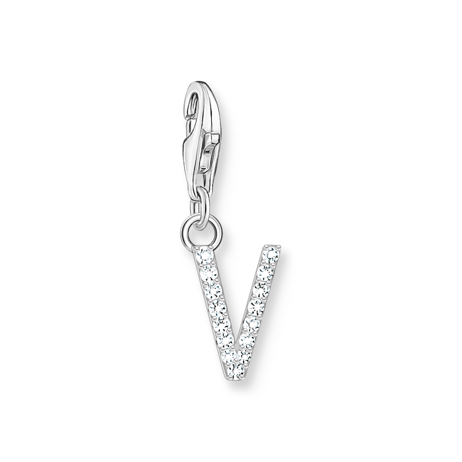 Colgante Charm letra V plata