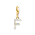 Colgante Charm letra F chapado en oro