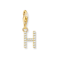 Colgante Charm letra H chapado en oro