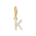 Colgante Charm letra K chapado en oro