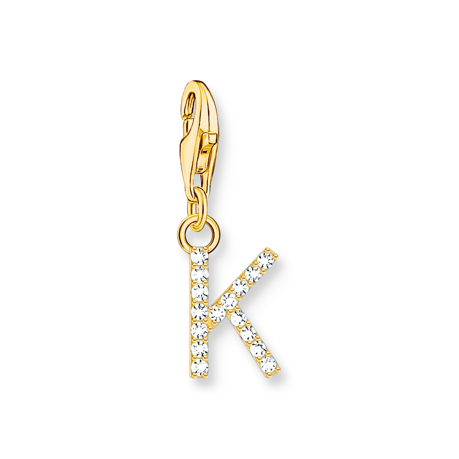 Colgante Charm letra K chapado en oro