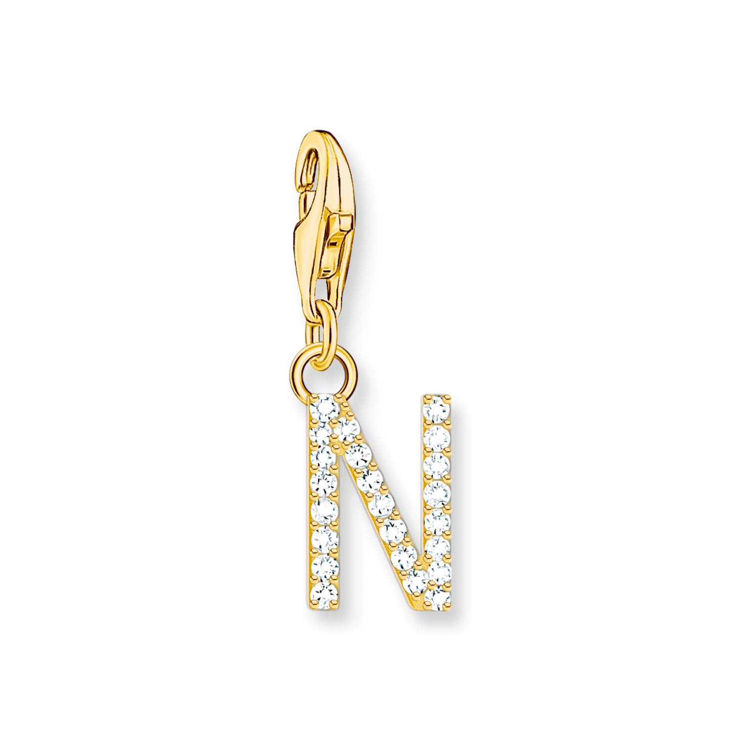 Colgante Charm letra N chapado en oro