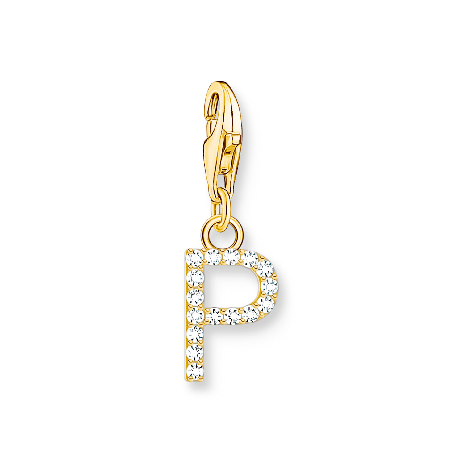 Colgante Charm letra P chapado en oro