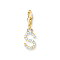 Colgante Charm letra S chapado en oro