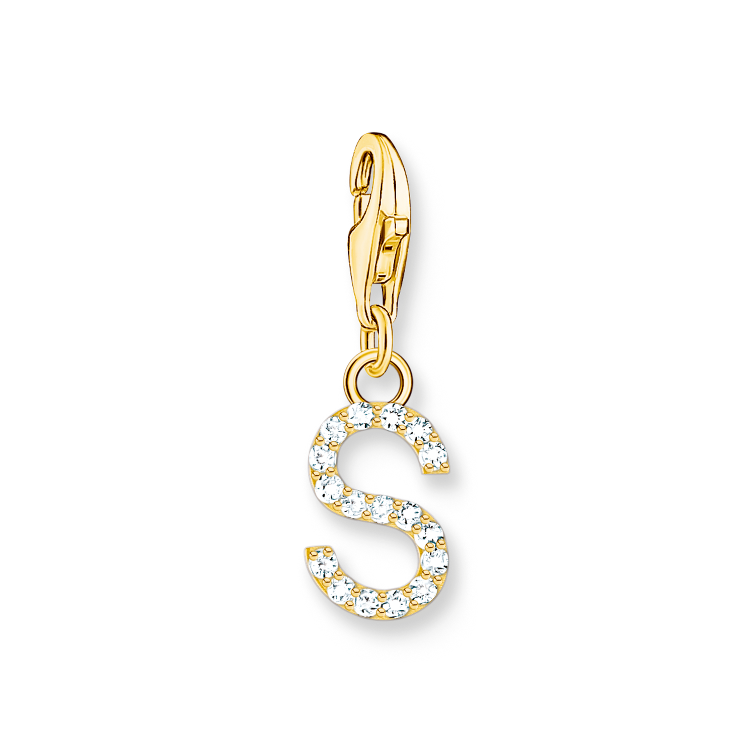 Colgante Charm letra S chapado en oro
