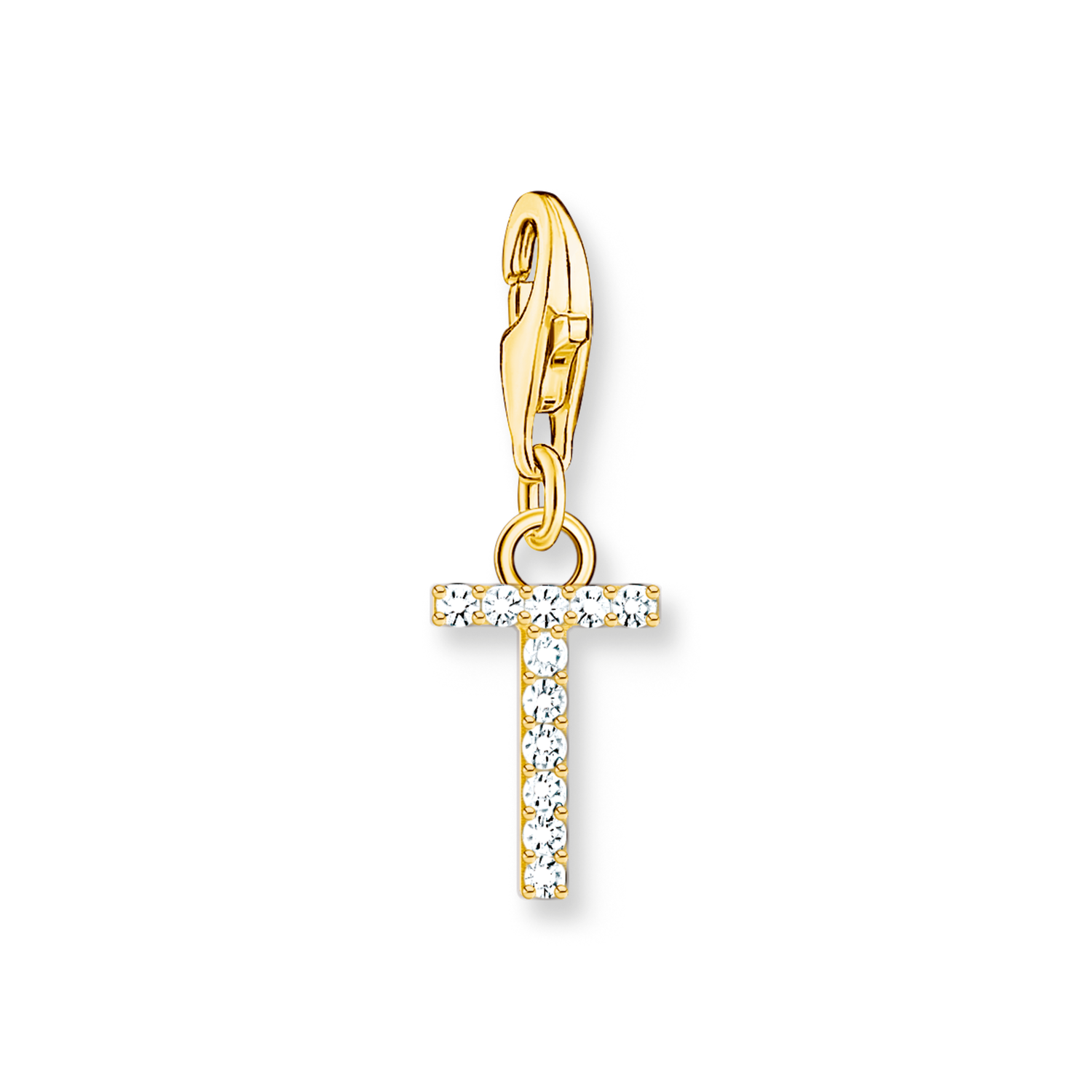 Colgante Charm letra T chapado en oro